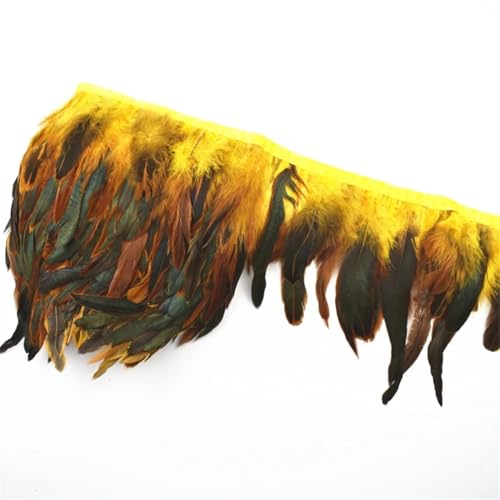 1 Meter Huhnschwanz-Federborte, 10–15 cm, Streifen für Kleid, Rock, Party, Kleidung, Basteln, goldfarben 1 Meter Huhnschwanz-Federborte, 10–15 cm, Streifen für Kleid, Rock, Party, Kleidung, Basteln, goldfarben von Generic