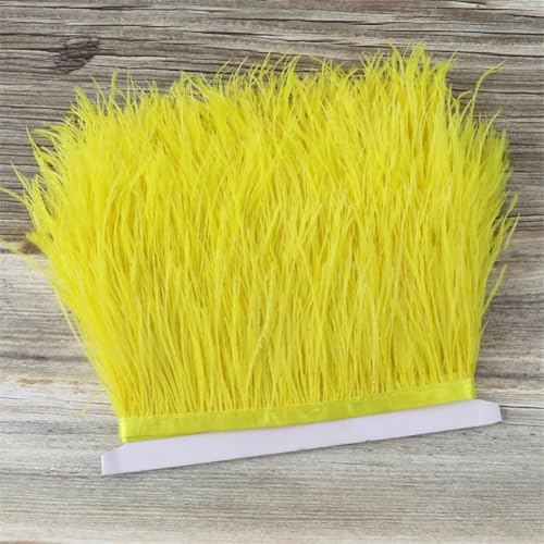 1 Meter natürliche Straußenfeder-Bordüre, Fransen, 8–10 cm, Band für Hochzeitszubehör, Dekoration, Nähen, Handwerk, Gelb 1 Meter natürliche Straußenfeder-Bordüre, Fransen, 8–10 cm, Band für Hochzeitszubehör, Dekoration, Nähen, Handwerk, Gelb von Generic