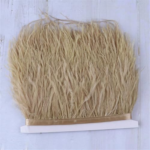 1 Meter natürliche Straußenfeder-Bordüre, Fransen, 8–10 cm, Band für Hochzeitszubehör, Dekoration, Nähen, Handwerk, Khaki 1 Meter natürliche Straußenfeder-Bordüre, Fransen, 8–10 cm, Band für Hochzeitszubehör, Dekoration, Nähen, Handwerk, Khaki von Generic