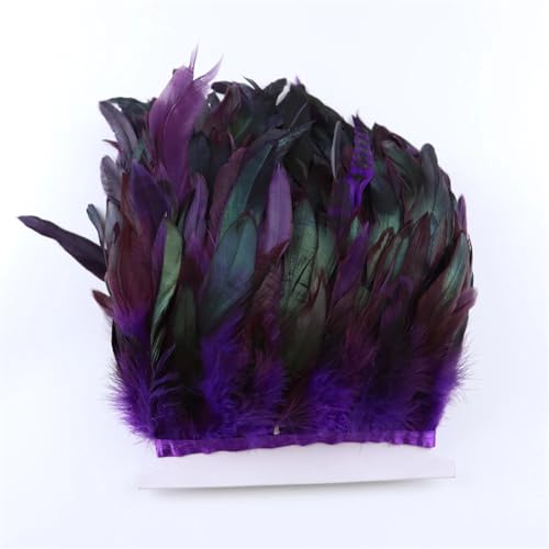1 Meter natürliches weißes Hühnerfeder-Bordüre, Fransen, 10–15 cm, Band für Party, Kleidung, Dekoration, Basteln, Lila 1 Meter natürliches weißes Hühnerfeder-Bordüre, Fransen, 10–15 cm, Band für Party, Kleidung, Dekoration, Basteln, Lila von Generic