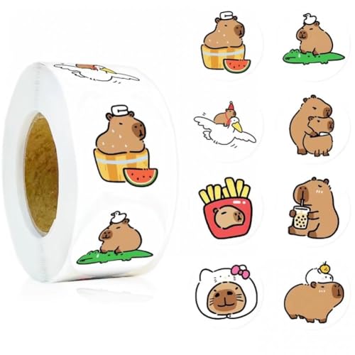 1 Rolle Cartoon-capybara-aufkleberrollen, Niedliche Capybara-dekorationsaufkleber Für Kinder, Kawaii-capybara-tiere, Selbstklebende Aufkleber, Wasserflasche, Gepäck, Sammelalbum, Geschenkpapier, Dekor 1 Rolle Cartoon-capybara-aufkleberrollen, Niedliche Capybara-dekorationsaufkleber Für Kinder, Kawaii-capybara-tiere, Selbstklebende Aufkleber, Wasserflasche, Gepäck, Sammelalbum, Geschenkpapier, Dekor von Generic