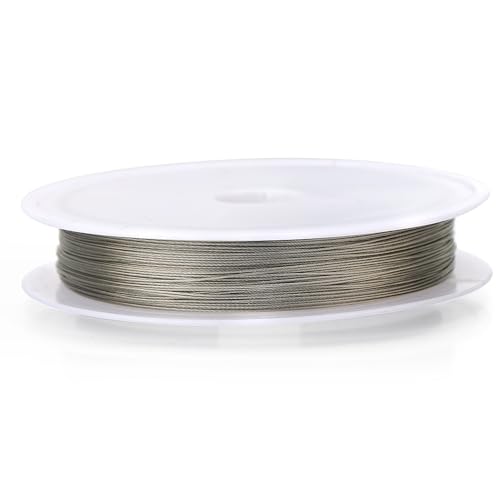 1 Rolle Edelstahl 0,3–1,0 mm Perlendraht Schmuckkordeln Schnur for DIY Armband Herstellung Halskette Handwerk(Silver,0.6mm-13meters) von Generic