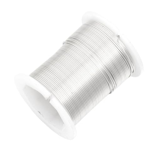 1 Rolle goldfarbener Kupferdraht 0,3/0,4/0,5/0,6/0,8/1 mm Faden Perlenschnur Kordeln Schnur for die Schmuckherstellung DIY Armband Halskette(Silver,1mm 2.5m) von Generic