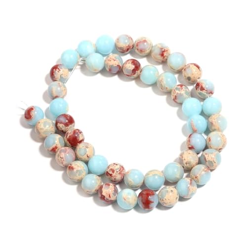1 Strang, runde Steinperlen, Naturstein für Schmuckherstellung, lose Abstandshalter, Perlen, DIY, Armband, Halskette, 8 mm, 45 Stück von Generic