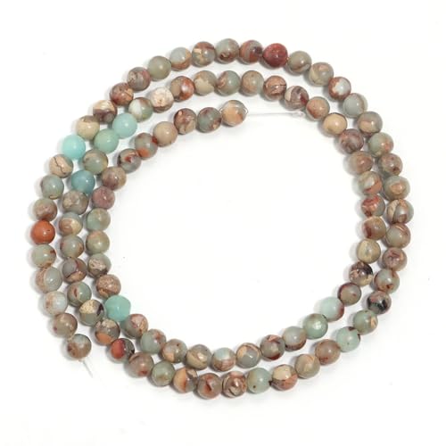 1 Strang 38 cm Naturstein glatte lose Abstandshalter Perlen für Schmuckherstellung, Halsketten, Armbänder, ES, runde Perlen, weiß, 6 mm, 60 Stück von Generic