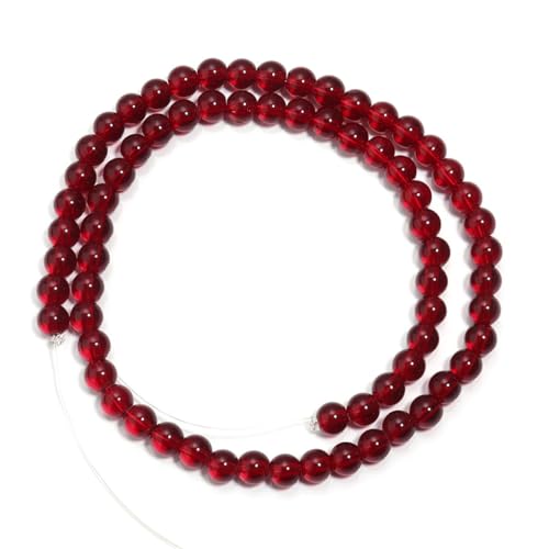 1 Strang Glasperlen, rund, lose Abstandshalter, Perlen für Schmuckherstellung, Bastelarbeiten, Halsketten, Armbänder, 6 mm (60 Stück) von Generic