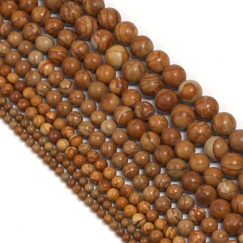 1 Strang Holzmaserung, Steinperlen, rund, lose Abstandshalter, Perlen für Schmuckherstellung, DIY, Halsketten, Armbänder, Gelb, 8 mm, 45 Stück 1 Strang Holzmaserung, Steinperlen, rund, lose Abstandshalter, Perlen für Schmuckherstellung, DIY, Halsketten, Armbänder, Gelb, 8 mm, 45 Stück von Generic
