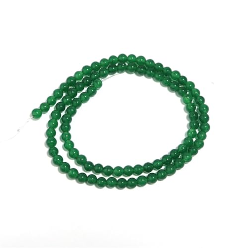 1 Strang Jades-Perlen für Schmuckherstellung, Natursteinperlen, rund, lose Abstandshalter, DIY-Armband, Halskette, 4 mm, 85 Stück von Generic