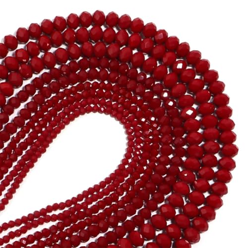 1 Strang lose Perlen für Schmuckherstellung, DIY, Halsketten, Armbänder, rot, 8 mm, 70 Stück von Generic