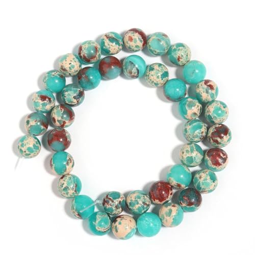 1 Strang runde Steinperlen Naturstein für Schmuckherstellung, lose Abstandshalter, Perlen, DIY, Armband, Halskette, EN8, 10 mm, 35 Stück von Generic