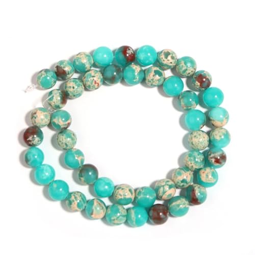 1 Strang runde Steinperlen Naturstein für Schmuckherstellung, lose Abstandshalter, Perlen, DIY, Armband, Halskette, EN8, 8 mm, 45 Stück von Generic