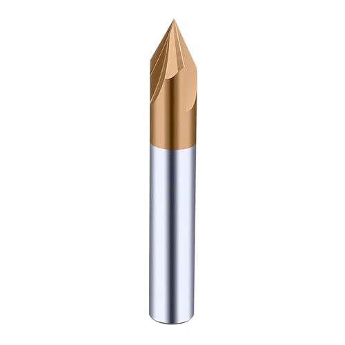 1 Stück 8mm 10mm Schaft-Fräser Hartmetall Fasenfräser 60/90/120 Grad 3-Schneiden CNC Fräser Für Aluminium Kupfer(6mm Diameter Shaft,90 Degrees) von Generic