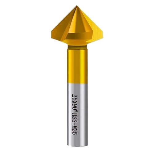 1 Stück Fasenfräser 90°, 45/50/60 mm 3-Flöten-Fasenfräser-Bohrer, Schnellarbeitsstahl-Senker, Fasenschneidwerkzeug(60mm) von Generic