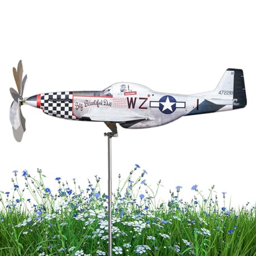 1 Stück Flugzeug-Windspiel aus Metall – Garten-Windmühlen-Flugzeug, Flugzeug-Windspiel | Wetterfeste Flugzeug-Windskulptur, windbetriebene Gartenkunst aus Edelstahl für Hof, Terrasse, Balkon, Garten 1 Stück Flugzeug-Windspiel aus Metall – Garten-Windmühlen-Flugzeug, Flugzeug-Windspiel | Wetterfeste Flugzeug-Windskulptur, windbetriebene Gartenkunst aus Edelstahl für Hof, Terrasse, Balkon, Garten von Generic
