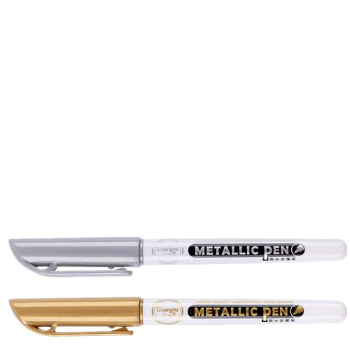 1 Stück Gold Silber Epoxidharz Zeichenstift Gold Leafing Point Pen Marker Acrylfarbe Highlights Metallic Permanent Marker von Generic