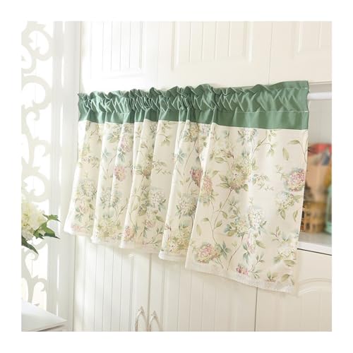 1 Stück Landhausstil Gardinen Fenster, Stangedurchzug Kurzgardinen Halb Transparent Privatsphäre Fenstergardinen Scheibengardine für Badezimmer Esszimmer Wäscherei, B x H(A,140x160cm(55x63in)) von Generic