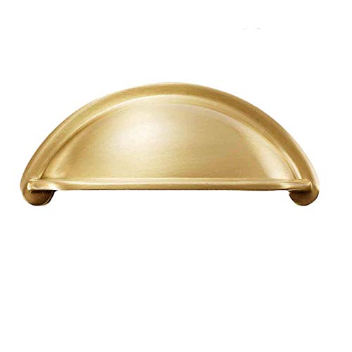 1 Stück Schubladengriffe Retro mit Schrauben Schrank Muschelschale Halbkreisgriff Möbelgriff Halbkreis mit Schraube Möbel Messing Muschelgriffe (Gold Länge 95 mm) von Generic