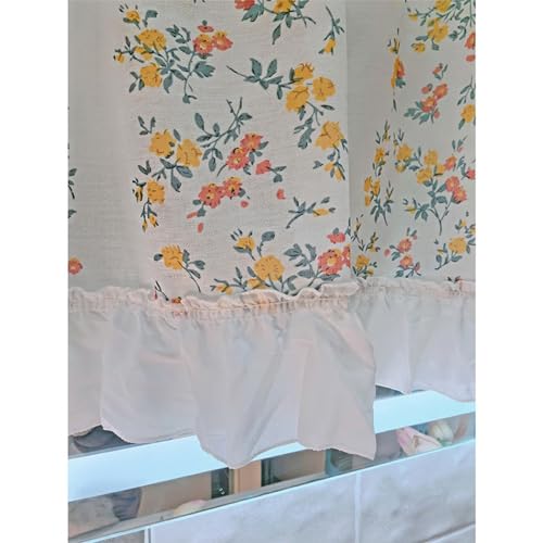 1 Stück Stangedurchzug Fenstergardinen, Landhausstil Scheibengardine mit Kräuselband Halb Transparent Lichtfilterung Kurzgardinen für Schlafzimmer Wäscherei Küche, B x H(A,300x90cm(118x35in)) von Generic