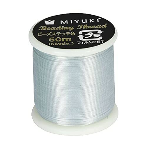 1 STK Miyuki Perlen Nylon vorgewacheter Faden, Silber (col.3), ca. 0,20 mm / 50 m - Größe B (Miyuki Beading Nylon pre-Waxed Thread, Silver (col.3), Approx 0.20 mm / 50 m - Size B) von generic