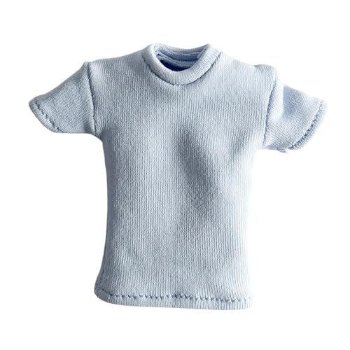 1:12 T-Shirt Miniatur-Kleidung Kurzarm handgemachte Puppenkleidung für 6 Zoll Frauen Figuren Dress Up Puppe Modell ACCS, Blau von Generic