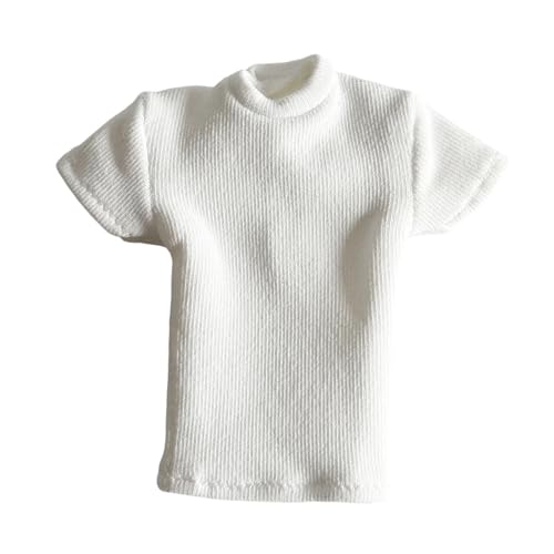 1:12 T-Shirt Miniatur-Kleidung Kurzarm handgemachte Puppenkleidung für 6 Zoll Frauen Figuren Dress Up Puppe Modell ACCS, Weiss von Generic