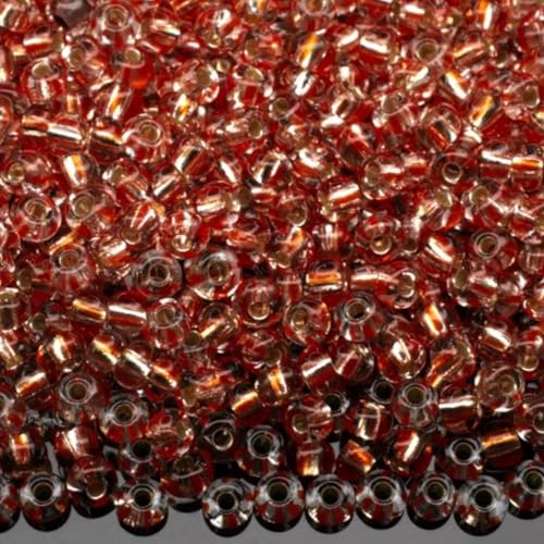 10/0 00302 Tschechische Glasperlen Rocailles Rot Streifen auf Kristall Silber Liniert Verpackung 4500 Stück Gewicht 50 Gramm Perlen Größe 2,3 mm Zum Perlensticken und Herstellen von Schmuck 10/0 00302 Tschechische Glasperlen Rocailles Rot Streifen auf Kristall Silber Liniert Verpackung 4500 Stück Gewicht 50 Gramm Perlen Größe 2,3 mm Zum Perlensticken und Herstellen von Schmuck von Generic