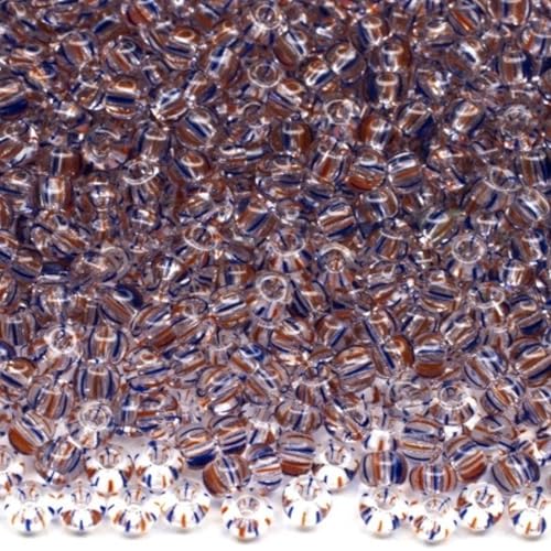 10/0 00931 Tschechische Glasperlen, Rocailles, blaue und rote Streifen auf Kristall, Verpackung 900 Stück, Gewicht 10 g, Perlengröße 2,3 mm, für Perlenstickerei, Schmuckherstellung 10/0 00931 Tschechische Glasperlen, Rocailles, blaue und rote Streifen auf Kristall, Verpackung 900 Stück, Gewicht 10 g, Perlengröße 2,3 mm, für Perlenstickerei, Schmuckherstellung von Generic