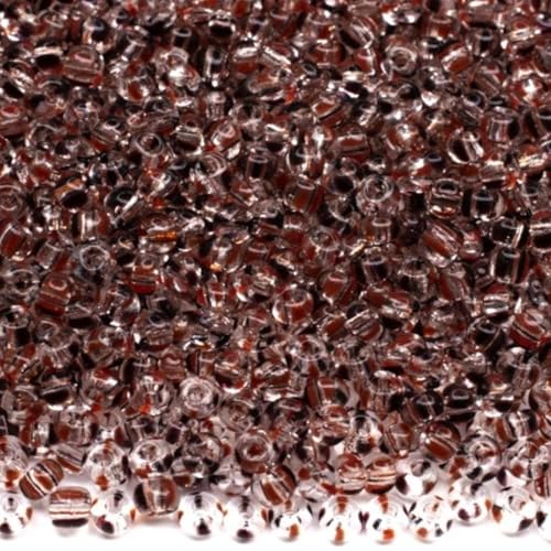 10/0 00980 Tschechische Glasperlen Rocailles Schwarz und Rot Streifen auf Kristall Verpackung 4500 Stück Gewicht 50 Gramm Perlen Größe 2,3 mm Zum Perlensticken und Herstellen von Schmuck von Generic