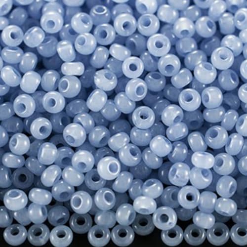 10/0 02132 Tschechische Glasperlen Rocailles Blaualabaster - Solgelgefärbt 4500 Stück, 50 g von Generic