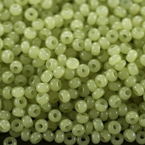 10/0 02152 Tschechische Glas-Rocailles Rocailles Grün Alabaster - Solgel gefärbt Verpackung 4500 Stück Gewicht 50 Gramm Perlen Größe 2,3 mm Zum Perlensticken und Herstellen von Schmuck von Generic