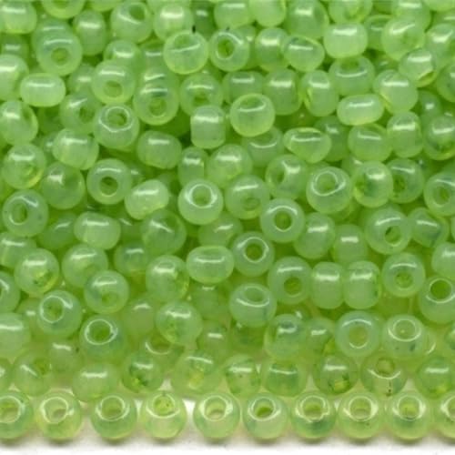 10/0 02162 Tschechische Glas-Rocailles Rocailles Grün Alabaster - Solgel gefärbt Verpackung 2250 Stück Gewicht 25 Gramm Perlen Größe 2,3 mm Zum Perlensticken und Herstellen von Schmuck von Generic