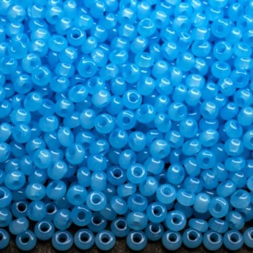 10/0 02634 Tschechische Glasperlen Rocailles Blaualabaster - Solgel gefärbt Verpackung 2250 Stück Gewicht 25 Gramm Perlen Größe 2,3 mm Zum Perlensticken und Herstellen von Schmuck von Generic
