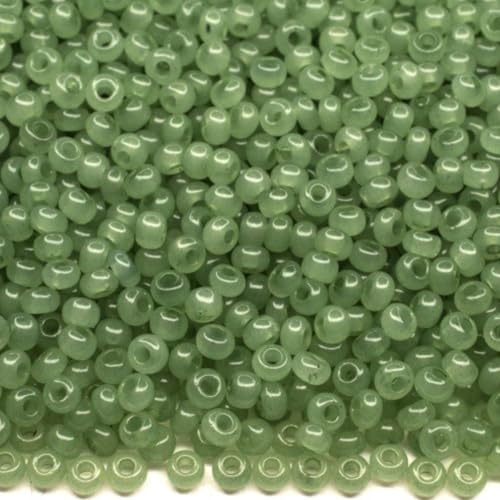 10/0 02663 Tschechische Glas-Rocailles Rocailles Grün Alabaster - Solgel gefärbt Verpackung 2250 Stück Gewicht 25 Gramm Perlen Größe 2,3 mm Zum Perlensticken und Herstellen von Schmuck 10/0 02663 Tschechische Glas-Rocailles Rocailles Grün Alabaster - Solgel gefärbt Verpackung 2250 Stück Gewicht 25 Gramm Perlen Größe 2,3 mm Zum Perlensticken und Herstellen von Schmuck von Generic