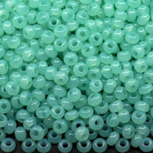 10/0 02664 Tschechische Glasperlen Rocailles Türkis Alabaster - Solgel gefärbt Verpackung 900 Stück Gewicht 10 Gramm Perlen Größe 2,3 mm Zum Perlensticken und Herstellen von Schmuck 10/0 02664 Tschechische Glasperlen Rocailles Türkis Alabaster - Solgel gefärbt Verpackung 900 Stück Gewicht 10 Gramm Perlen Größe 2,3 mm Zum Perlensticken und Herstellen von Schmuck von Generic