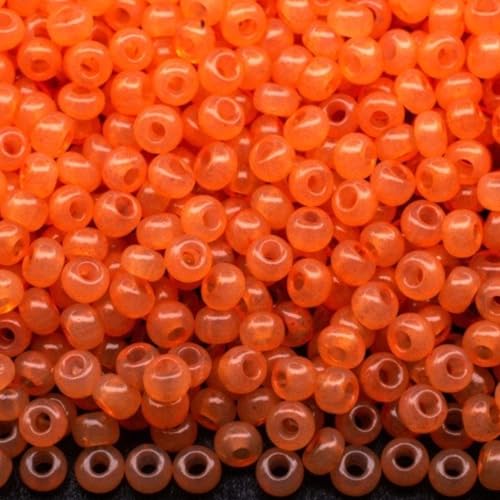 10/0 02684 Tschechische Glasperlen Rocailles Orange Alabaster - Solgel gefärbt Verpackung 900 Stück Gewicht 10 Gramm Perlen Größe 2,3 mm Zum Perlensticken und Herstellen von Schmuck von Generic