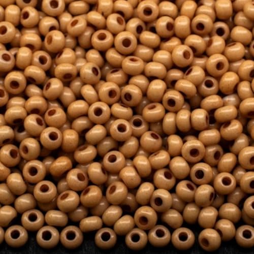 10/0 03611 Tschechische Glasperlen Rocailles Braune Kreide Verpackung 2250 Stück Gewicht 25 Gramm Perlengröße 2,3 mm Zum Perlensticken und Herstellen von Schmuck von Generic