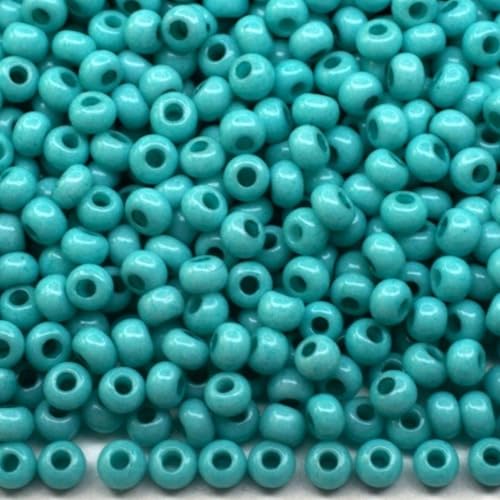 10/0 03665 Tschechische Glasperlen Rocailles Blaue Kreide Verpackung 900 Stück Gewicht 10 Gramm Perlengröße 2,3 mm Zum Perlensticken und Herstellen von Schmuck von Generic