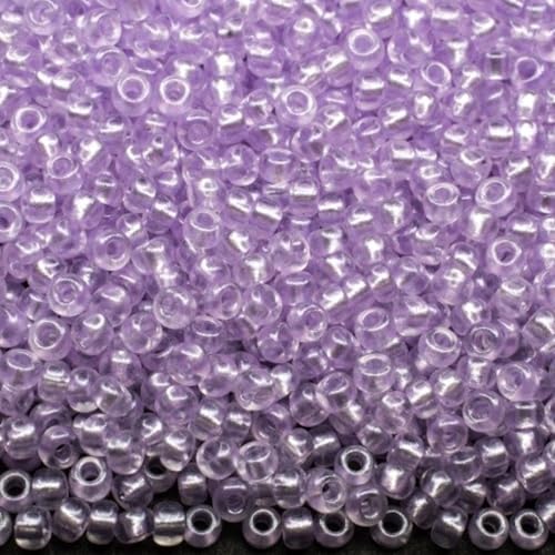 10/0 08128 Tschechische Glasperlen Rocailles Lila Kristall - Perle Verpackung 2250 Stück Gewicht 25 Gramm Perlengröße 2,3 mm Zum Perlensticken und Herstellen von Schmuck von Generic