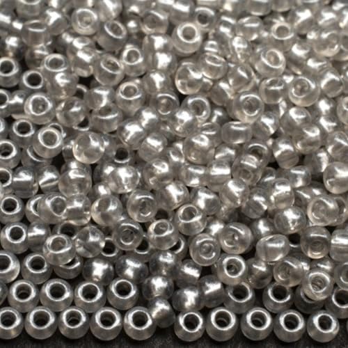 10/0 08149 Tschechische Glasperlen Rocailles Grauer Kristall - Perle Verpackung 4500 Stück Gewicht 50 g Perlengröße 2,3 mm Zum Perlensticken und Herstellen von Schmuck von Generic