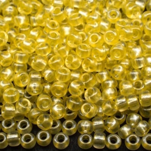 10/0 08186 Tschechische Glasperlen Rocailles Gelber Kristall - Perle Verpackung 4500 Stück Gewicht 50 Gramm Perlengröße 2,3 mm Zum Perlensticken und Herstellen von Schmuck von Generic