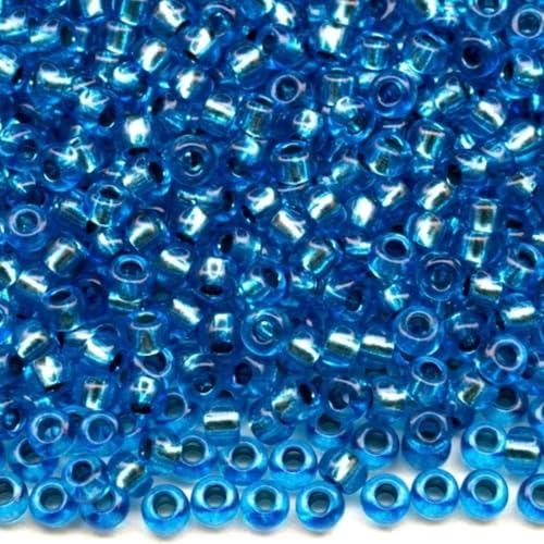 10/0 08265 Tschechische Glasperlen Rocailles Blauer Kristall – Silber liniert Verpackung 2250 Stück Gewicht 25 Gramm Perlen Größe 2,3 mm Zum Perlensticken und Herstellen von Schmuck 10/0 08265 Tschechische Glasperlen Rocailles Blauer Kristall – Silber liniert Verpackung 2250 Stück Gewicht 25 Gramm Perlen Größe 2,3 mm Zum Perlensticken und Herstellen von Schmuck von Generic
