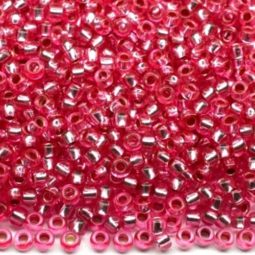 10/0 08275 Tschechische Glasperlen Rocailles Rot Kristall Silber Liniert Verpackung 4500 Stück Gewicht 50 Gramm Perlen Größe 2,3 mm Zum Perlensticken und Herstellen von Schmuck 10/0 08275 Tschechische Glasperlen Rocailles Rot Kristall Silber Liniert Verpackung 4500 Stück Gewicht 50 Gramm Perlen Größe 2,3 mm Zum Perlensticken und Herstellen von Schmuck von Generic