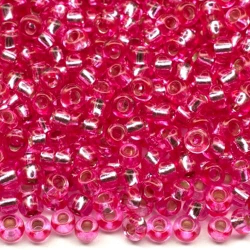 10/0 08277 Tschechische Glas-Rocailles Rot Kristall Silber Liniert Verpackung 900 Stück Gewicht 10 Gramm Perlen Größe 2,3 mm Zum Perlensticken und Herstellen von Schmuck 10/0 08277 Tschechische Glas-Rocailles Rot Kristall Silber Liniert Verpackung 900 Stück Gewicht 10 Gramm Perlen Größe 2,3 mm Zum Perlensticken und Herstellen von Schmuck von Generic