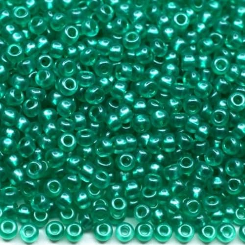 10/0 08358 Tschechische Glasperlen Rocailles Grüner Kristall - Perle Verpackung 2250 Stück Gewicht 25 Gramm Perlengröße 2,3 mm Zum Perlensticken und Herstellen von Schmuck 10/0 08358 Tschechische Glasperlen Rocailles Grüner Kristall - Perle Verpackung 2250 Stück Gewicht 25 Gramm Perlengröße 2,3 mm Zum Perlensticken und Herstellen von Schmuck von Generic