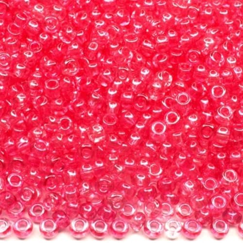 10/0 08398 Tschechische Glasperlen Rocailles Rocailles Pink Crystal - Perle Verpackung 2250 Stück Gewicht 25 Gramm Perlen Größe 2,3 mm Zum Perlensticken und Herstellen von Schmuck von Generic