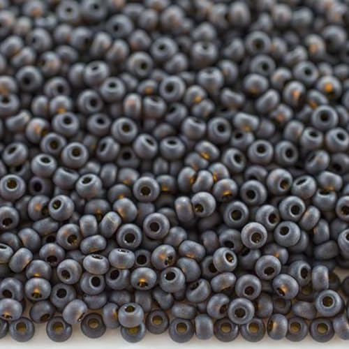10/0 10140 matte tschechische Glasperlen, Rocailles, transparent, braun, matt, Perlengröße 2,3 mm, 4500 Stück, 50 g von Generic