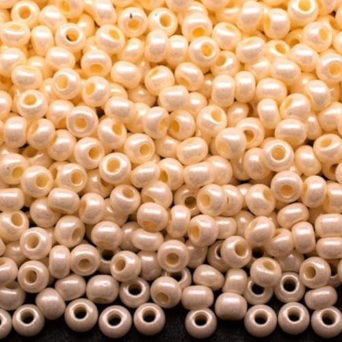10/0 16292 Tschechische Glas-Rocailles, Rocailles, Orange Kreide - Perle, 4500 Stück, 50 g von Generic