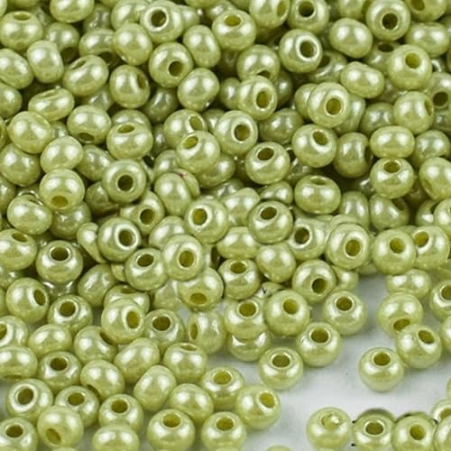 10/0 16586 Tschechische Glasperlen Rocailles Olivenkreide – Perle. Verpackung 4500 Stück, Gewicht 50 g, Perlengröße 2,3 mm, für Perlenstickerei, Schmuckherstellung von Generic