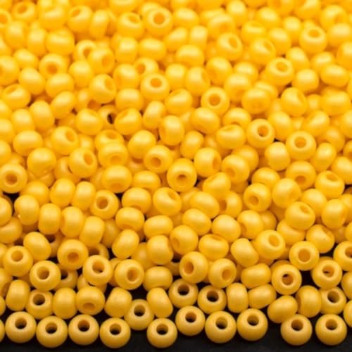 10/0 16686 Rocailles, matt, tschechische Glasperlen, Rocailles, gelbe Kreide, Farbe, Verpackung 2250 Stück, Gewicht 25 g, Perlengröße 2,3 mm, für Perlenstickerei, Schmuckherstellung 10/0 16686 Rocailles, matt, tschechische Glasperlen, Rocailles, gelbe Kreide, Farbe, Verpackung 2250 Stück, Gewicht 25 g, Perlengröße 2,3 mm, für Perlenstickerei, Schmuckherstellung von Generic