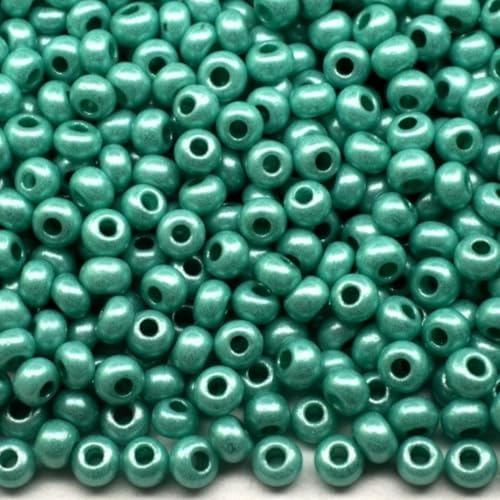 10/0 16758 Tschechische Glas-Rocailles Rocailles Grüne Kreide - Farbe Verpackung 900 Stück Gewicht 10 g Perlengröße 2,3 mm Zum Perlensticken und Herstellen von Schmuck 10/0 16758 Tschechische Glas-Rocailles Rocailles Grüne Kreide - Farbe Verpackung 900 Stück Gewicht 10 g Perlengröße 2,3 mm Zum Perlensticken und Herstellen von Schmuck von Generic